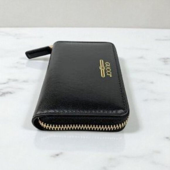 NIB Authentic Gucci zip card case wallet with gucci logo in black - Picture 4 of 5